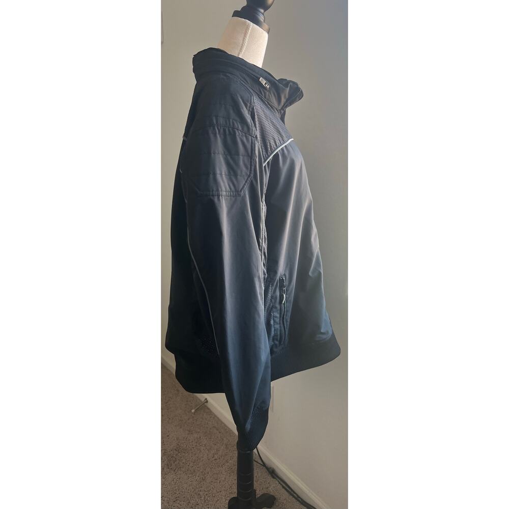 Harley Davidson Black Dust Rider Biker 2-way Zip Hidden Hood Jacket Coat 2XLโ - Picture 3 of 15